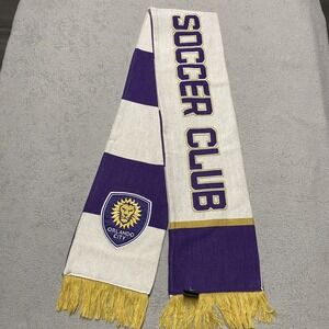 Adidas Orlando City Scarf 7"x56" Purple Colorblock Stripe Supporter MLS